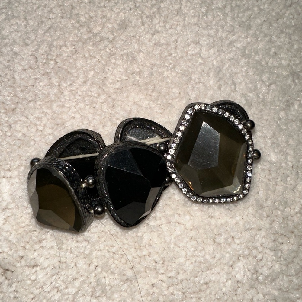 Chunky black rhinestone bracelet